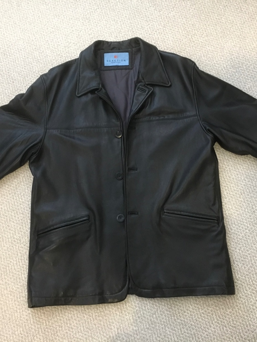 Kenneth Cole Reaction leather coat mens large